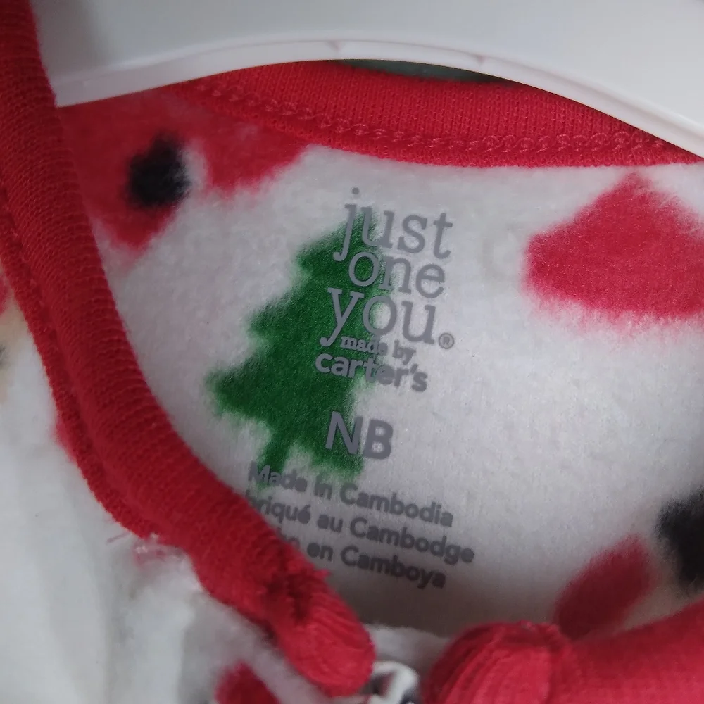 Carters Holiday one piece baby pajamas